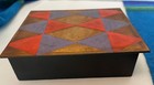 Vintage Mid Century Design Robert Wuersch Nyc Enameled On Copper Harlequin Box
