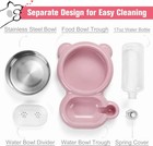Dog   Cat Food And Water Bowl Set Pink Pet Feeding Bowls For Dogs Cats
