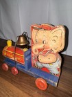 Vintage Fisher-price  767 Elephant Tiny Ding-dong Pull Toy 1940s Works   Read  