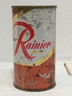 Bottom Opened All Original Rainiers Flat Top Beer Can  snowflake 