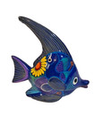 Hand Painted Talavera Colorful Fish Mexican Folk Art Pottery Red Clay 6x6 Nice