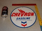 Vintage Chevron Gasoline The California Oil Company 11 3 4  Porcelain Metal Sign