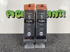 2pk Genuine Canon Oem 5 Black Ink Cartridges Pgi-5 Pgbk Twin Pack