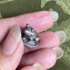 Vintage Pewter Frog Figurine Small Size Signed