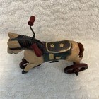 Vintage Wooden Primitive Look Horse On Wheels  Toy Decoration Folk Art Style