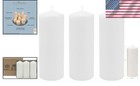 Decorative 3-pack White Pillar Candles - Perfect For Events   Emergencies