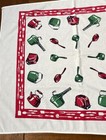 Vtg Startex  Mcm Cotton Kitchen Or Tea Towel Or Tablecloth Pots   Pans   Kettles