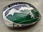 Vintage Johnson   Held Montana Mountaintops Handmade Belt Buckle 