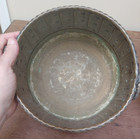 Vintage Indian Brass Planter 8 In Jardinere Hammered W Handles