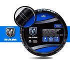 Dodge Ram Deluxe Elite Synthetic Leather Like Steering Wheel Cover - Gray Logo