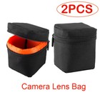 2x Camera Lens Bag Small Padded Protective Pouch Cover Shockproof Case