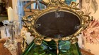 Vintage Cherub Vanity Mirror Gold Tone Ornate Victorian Style Tabletop