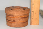 Fine Small Northwest Tlingit Rattle Top Basket False Embroidery Native American