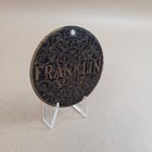 Antique 1910 s Franklin Sewing Machine Emblem Badge Plate Brass 2 5 8 