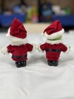 Alien Santa Claus Figurines Set     Green Martian Christmas Decor Holiday Pair