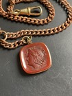 Vintage Styled Pocket Watch Chain With Cameo Fob Cool Piece  15  