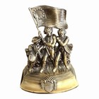 Vtg Rare 1974 Brass 2 American Revolution Bookends    spirit Of 76    13 Star Flag