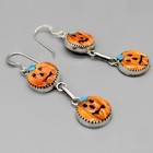 Zuni-sterling Silver   Spiny Oyster Double Pumpkin  Earrings By Beverly Etsate