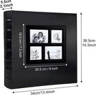 Photo Album 4x6 600 Photos Black Pages  Leather Cover Family Photo Albums