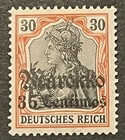 Travelstamps  Germany Offices In Morocco Ovpt Stamp Scott  50 Mint Mogvlh Wmk