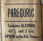 Antique Labeled Morris Drug Company Paregoric  opium  Medicine Bottle York  Pa