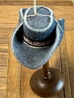 Dollhouse Miniature Artist Signed Blue Leather Cowboy Hat 1 12