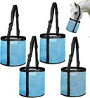 4pcs Blue Horse Feed Bag heavy   duty Mesh Feeder With Strap   Waterproof Bottom
