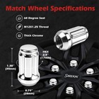 M12x1 25 Spline Lug Nuts  Closed End Acorn Chrome  35mm 20pcs key M12x1 25