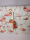 Decorative Pink Flamingo Storage Box Gold Glitter Accents Tassel Keepsake Chest