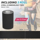 2 Rolls 4 Inch X 16 4ft Kinesiology Tape Athletic Tape  Black