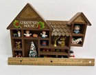 Vintage 1979 Wooden Enesco Mini Christmas House Toy Town Shadow Box