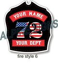 Fire Firefighter Engineer Helmet Shield Sticker - Style 6 - Custom Just For You 