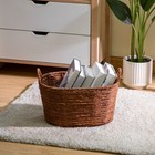 Brown Handwoven Maize Basket  Oval
