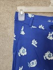 Betabrand Bootcut Dress Yoga Pant Womens M Long Blue Floral Ponte Knit Stretch