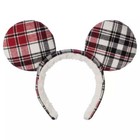 Disney Parks Mickey Mouse Plaid Christmas Ear Headband For Adults