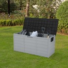 All Weather Uv Pool Deck Box Storage Shed Bin Backyard Patio Outdoor W  Wheel