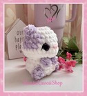 Cute Handmade Purple Patch Bear  Crochet Amigurumi Plush Stuffed Animal Toy
