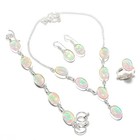 925 Sterling Silver Australian Triplet Opal Gemstone Handmade Jewelry Set