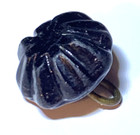 Antique Jet Black Glass Button Diminutive Dome Smooth Face Star Metal Shank 3 8 