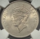 1952 British East Africa 1 Shilling Ngc Ms65 Km-31 George Vi Lion Gem Unc