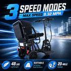 Folding Electric Mobility Scooter Wheelchair 300w Lightweight Travel 300lb Cap