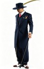 Chic Men s Zoot Suits Pinstriped Wedding Tuxedos Evening Party Prom Long Coats