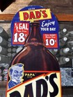 Vintage Dad s Root Beer Cardboard Litho Advertising 27 x9  Sign Bottle Soda
