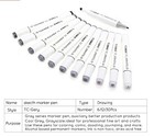 12 Colors Grayscale Art Marker Pen Double-ended Sketch Markers Alcohol Based    