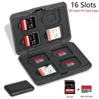 Black Sdxc Storage Aluminum Case Micro Sd Cards Holder Case Memory Card Box 2pc