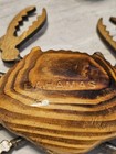 Wooden Crab Figurine Art Tropical Nautical Seafood Nets 7 5  Long