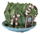 Fairy Garden Leaf Foliage Teacup Cottage House Floral Planter Vase Figurine