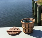 Miniature Crab Basket  Bushel Basket  1 50 Inch Diameter  With Lid And Crabs 