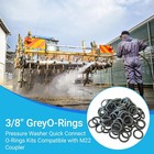 100-pack 3 8  Pressure Washer Quick Coupler O-rings Fit For M22 Grey 