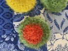 Set Of 3 Crochet Scrubbies - Yellow  Green    Multicolored - Handmade